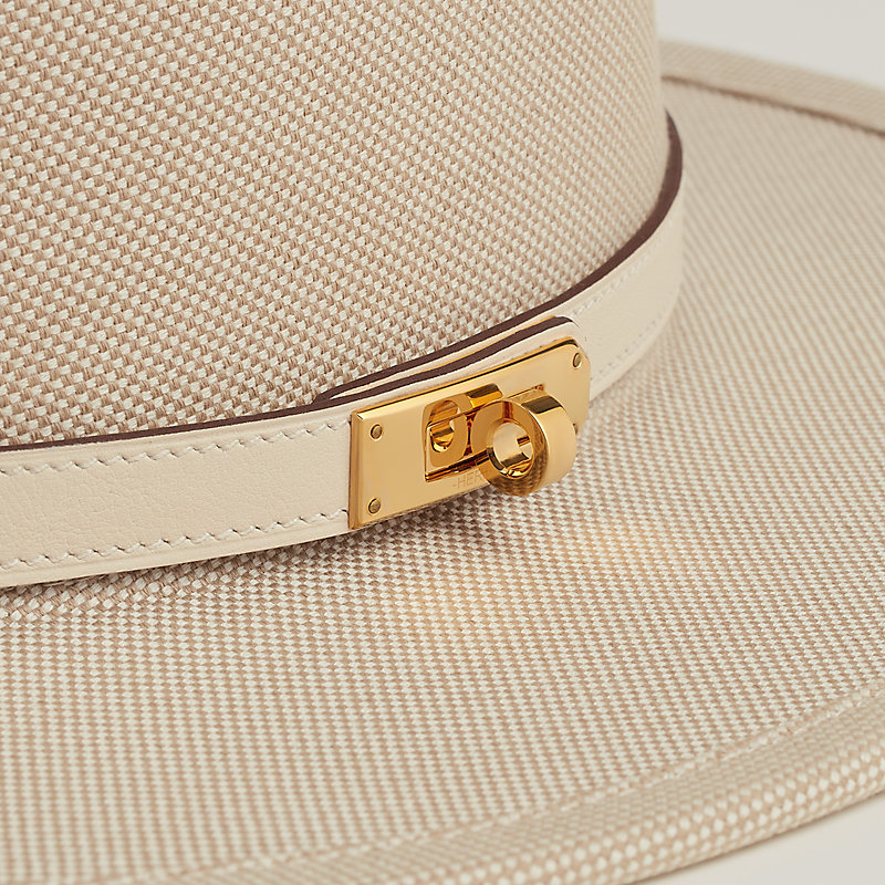 お洒落ハット★【HERMES】Hampton hat 新作】HERMES/エルメス ケリー金具 ベルト ハット Hampton hat